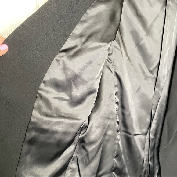 Zara Black Longline Ruched Sleeve Blazer Size XS - Picture 5 of 11